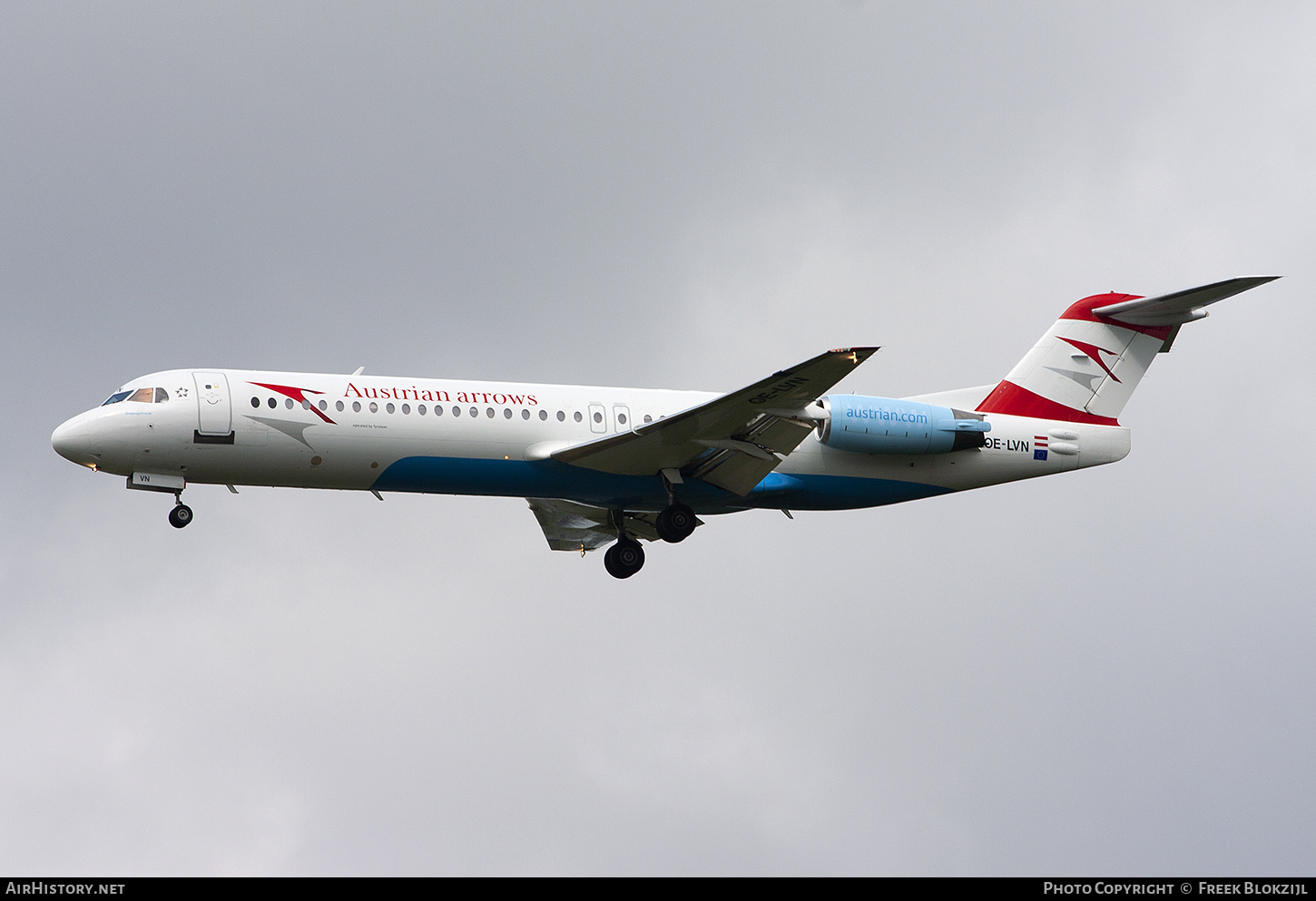 Aircraft Photo of OE-LVN | Fokker 100 (F28-0100) | Austrian Arrows | AirHistory.net #457445