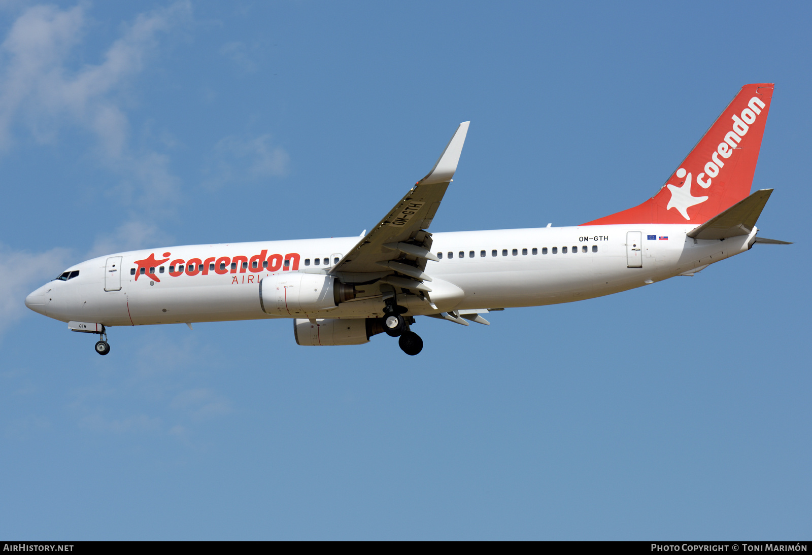 Aircraft Photo of OM-GTH | Boeing 737-8BK | Corendon Airlines | AirHistory.net #457515