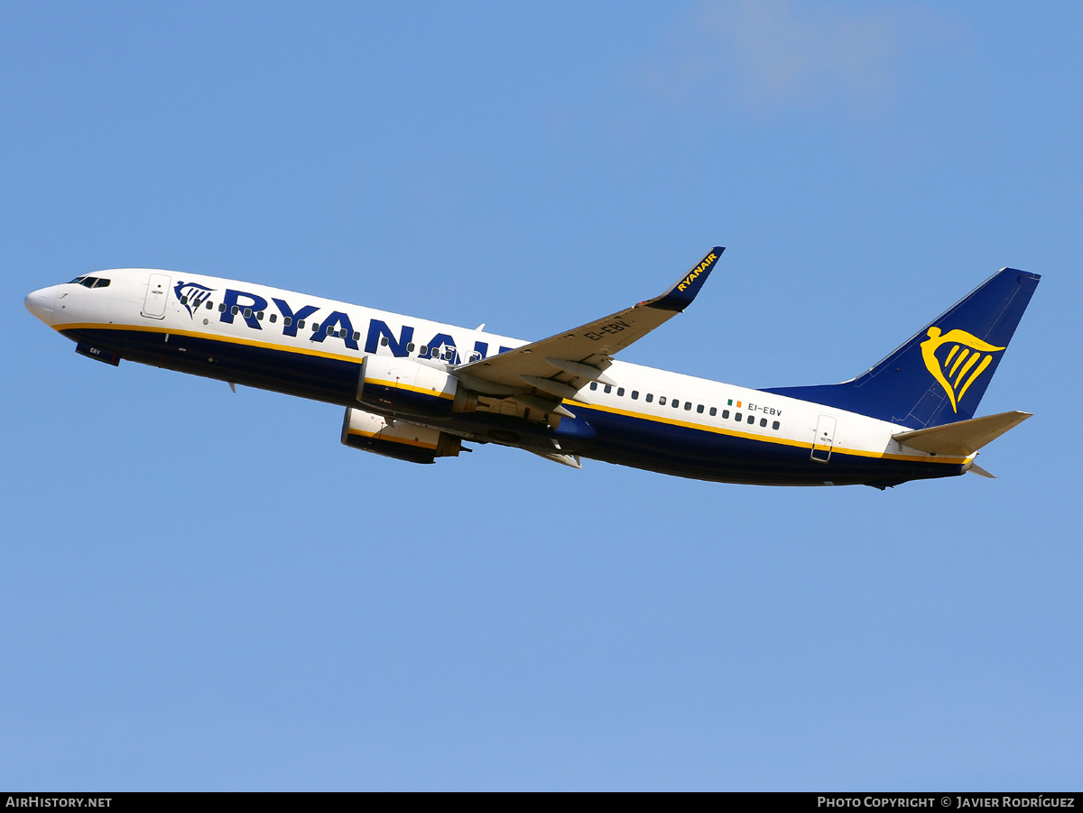 Aircraft Photo of EI-EBV | Boeing 737-8AS | Ryanair | AirHistory.net #457699