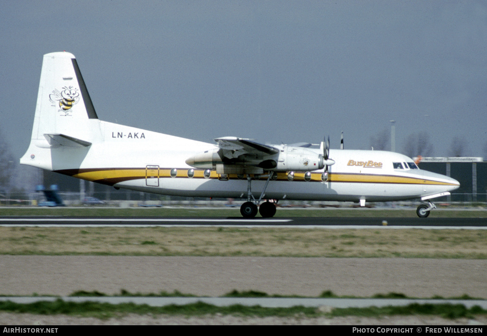 Aircraft Photo of LN-AKA | Fokker F27-200 Friendship | Busy Bee of Norway | AirHistory.net #458410