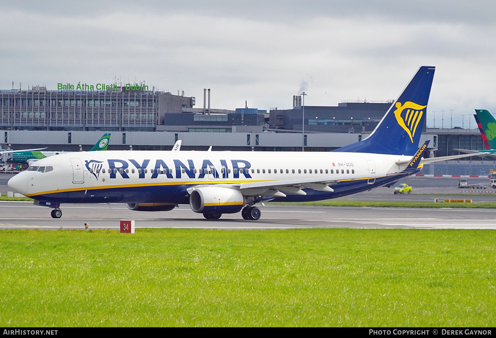 Aircraft Photo of 9H-QDD | Boeing 737-800 | Ryanair | AirHistory.net #458428