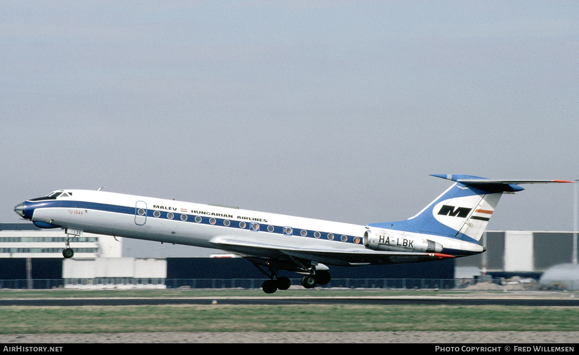 Aircraft Photo of HA-LBK | Tupolev Tu-134A | Malév - Hungarian Airlines | AirHistory.net #458570