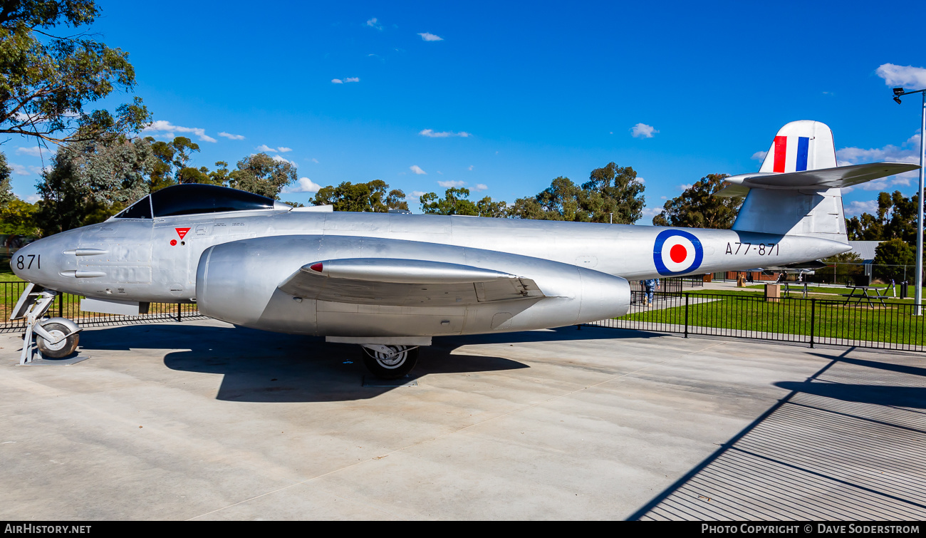 Aircraft Photo of A77-871 | Gloster Meteor F8 | Australia - Air Force | AirHistory.net #459423