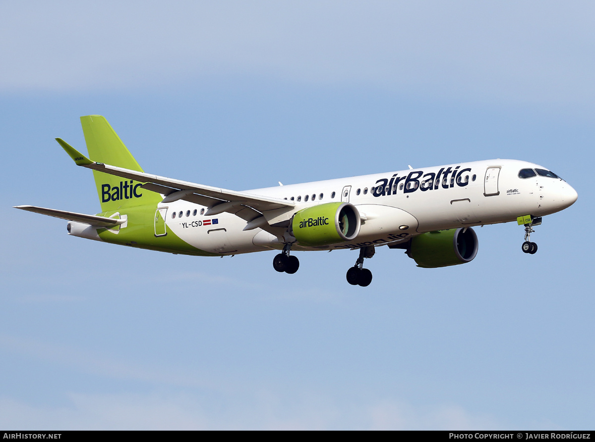 Aircraft Photo of YL-CSD | Airbus A220-371 (BD-500-1A11) | AirBaltic | AirHistory.net #459493