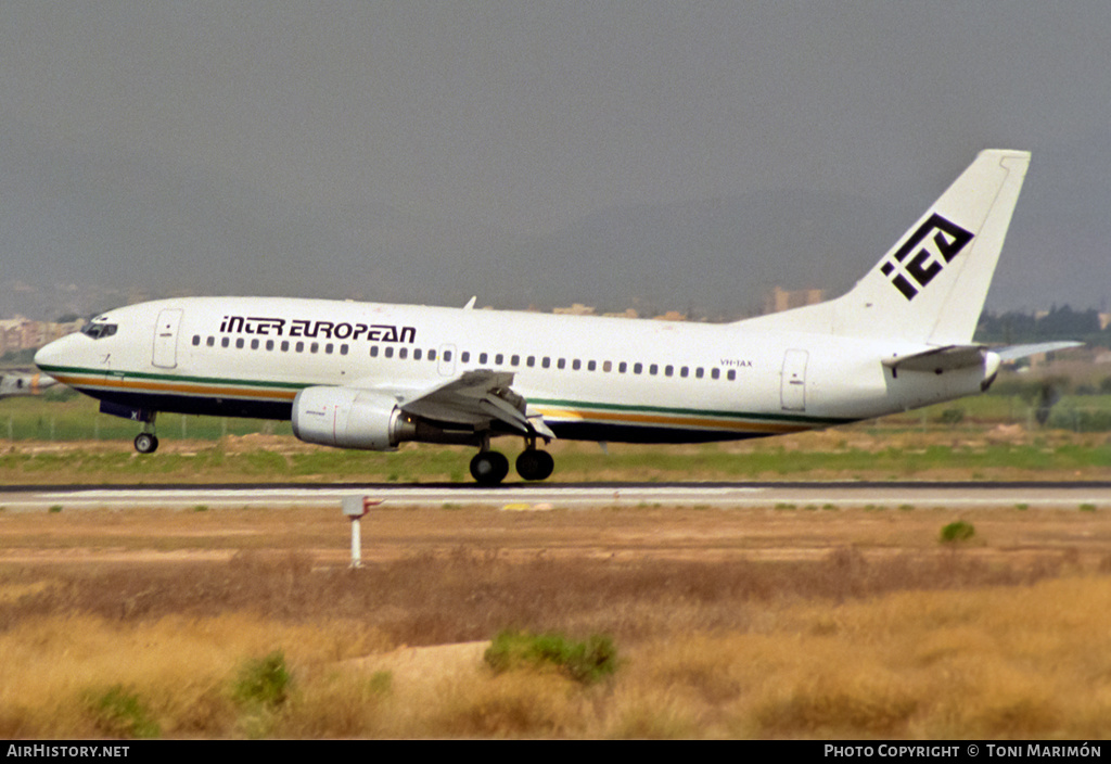 Aircraft Photo of VH-TAX | Boeing 737-376 | Inter European Airways - IEA | AirHistory.net #460338