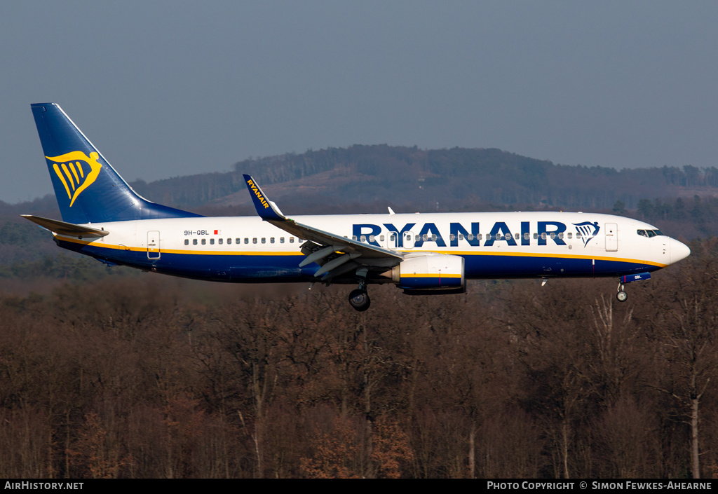 Aircraft Photo of 9H-QBL | Boeing 737-8AS | Ryanair | AirHistory.net #460789