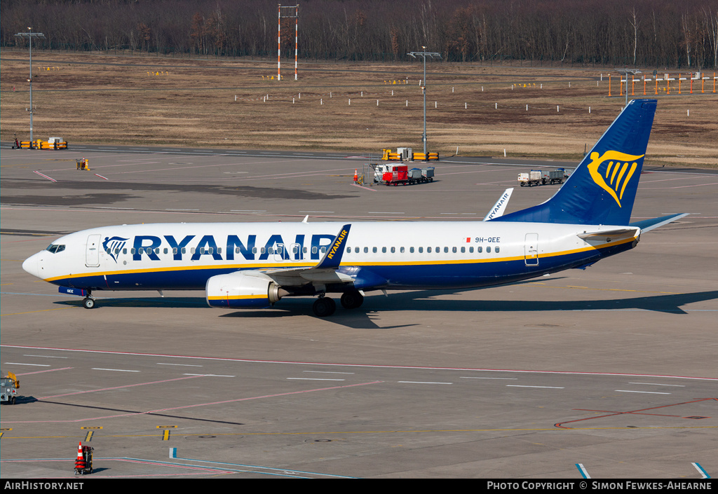 Aircraft Photo of 9H-QEE | Boeing 737-800 | Ryanair | AirHistory.net #460794