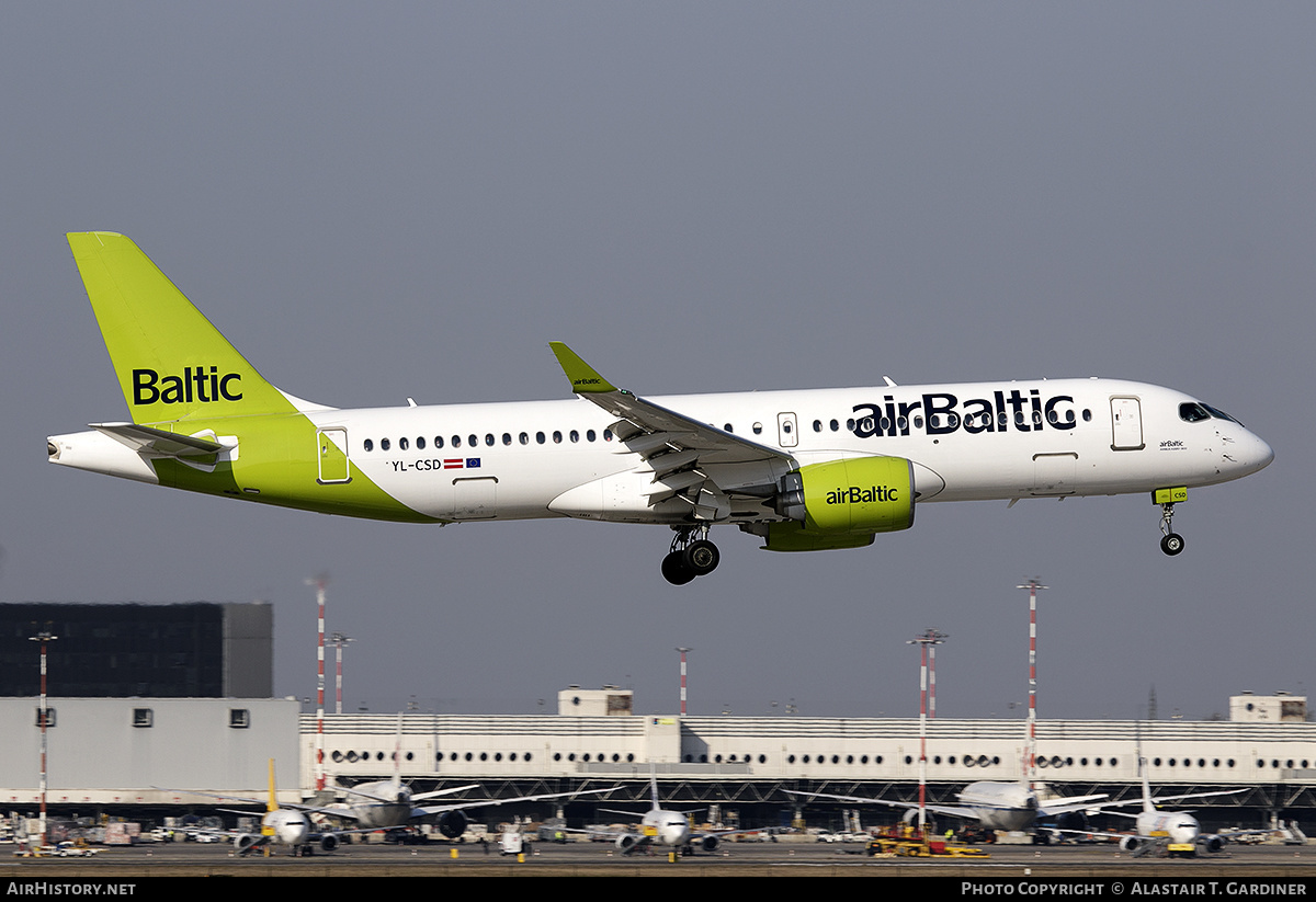 Aircraft Photo of YL-CSD | Airbus A220-371 (BD-500-1A11) | AirBaltic | AirHistory.net #460839