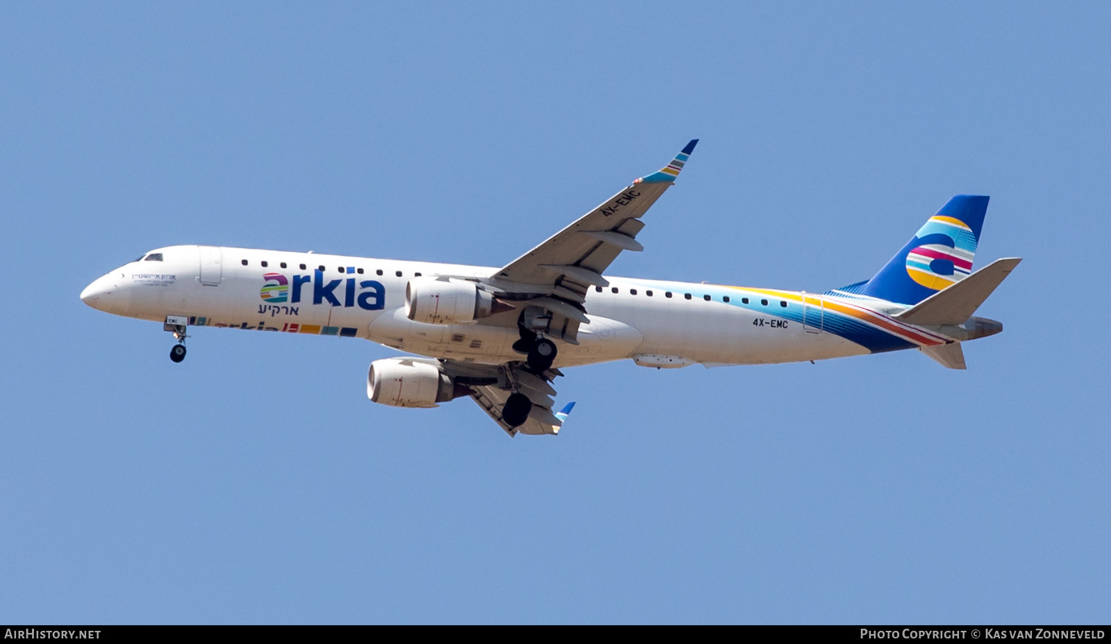 Aircraft Photo of 4X-EMC | Embraer 195LR (ERJ-190-200LR) | Arkia Israeli Airlines | AirHistory.net #461547