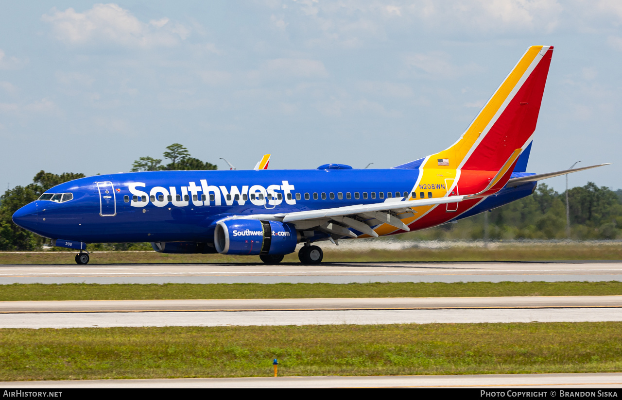 Aircraft Photo of N208WN | Boeing 737-7H4 | Southwest Airlines | AirHistory.net #461877