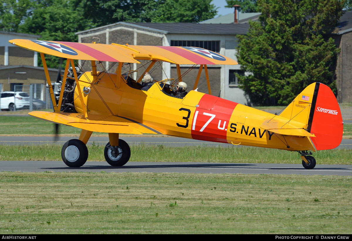 Aircraft Photo of N86600 | Boeing PT-13D/R985 Kaydet (E75) | USA - Navy | AirHistory.net #462115