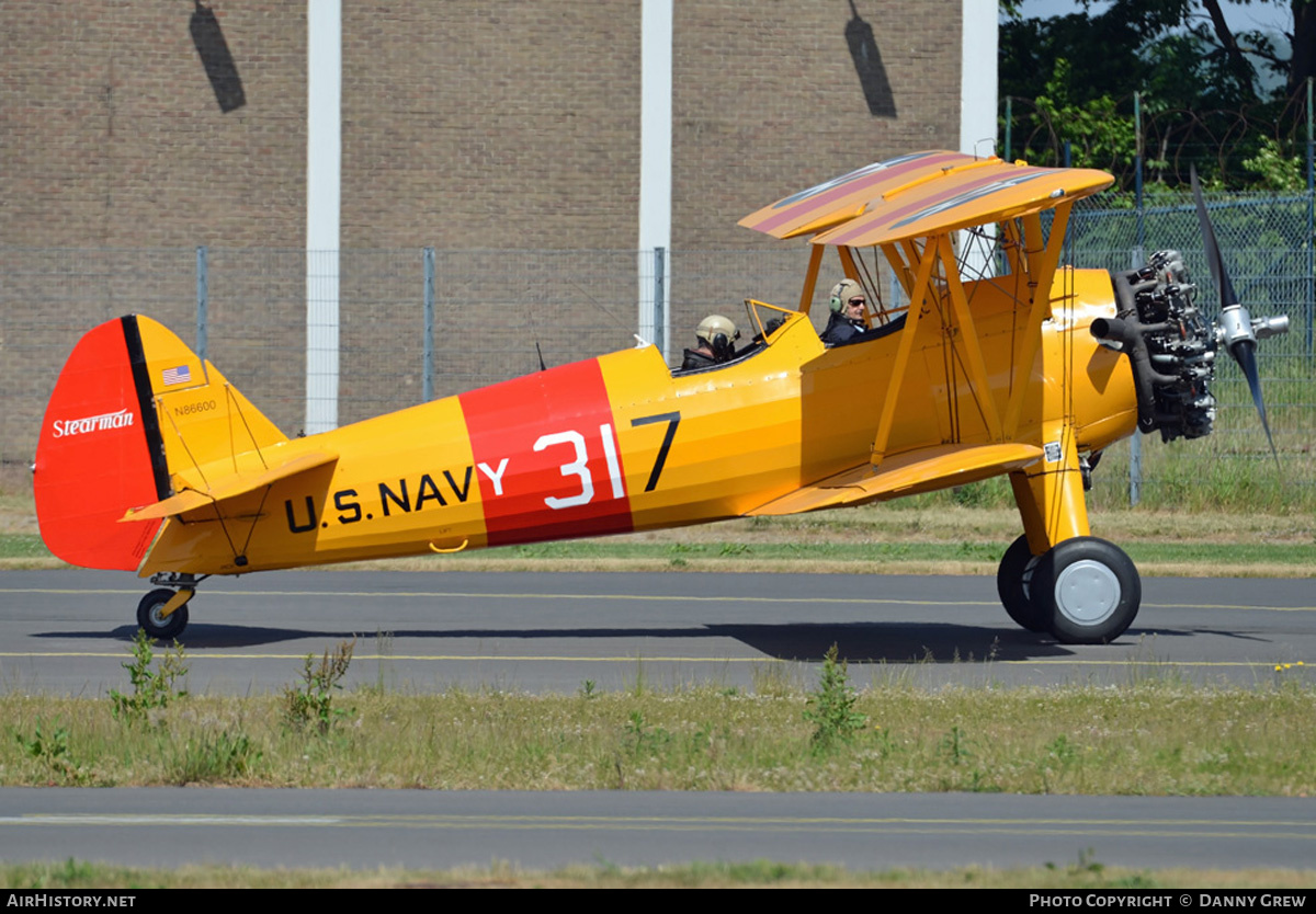 Aircraft Photo of N86600 | Boeing PT-13D/R985 Kaydet (E75) | USA - Navy | AirHistory.net #462242