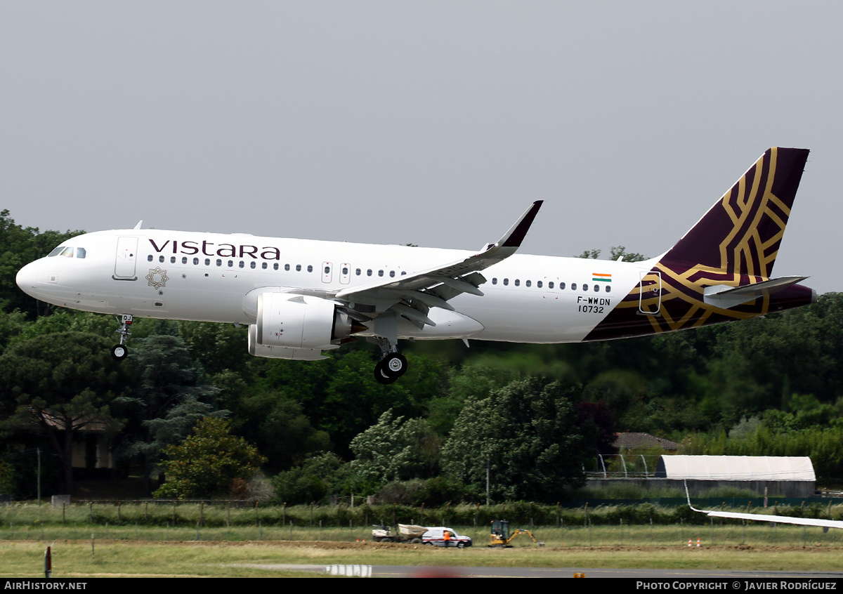 Aircraft Photo of F-WWDN / VT-TQJ | Airbus A320-251N | Vistara | AirHistory.net #463609