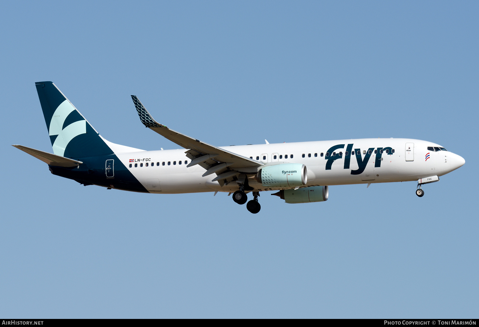 Aircraft Photo of LN-FGC | Boeing 737-8KN | Flyr | AirHistory.net #464150