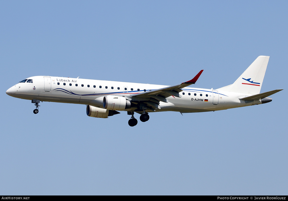 Aircraft Photo of D-AJHW | Embraer 190LR (ERJ-190-100LR) | Lübeck Air | AirHistory.net #464405