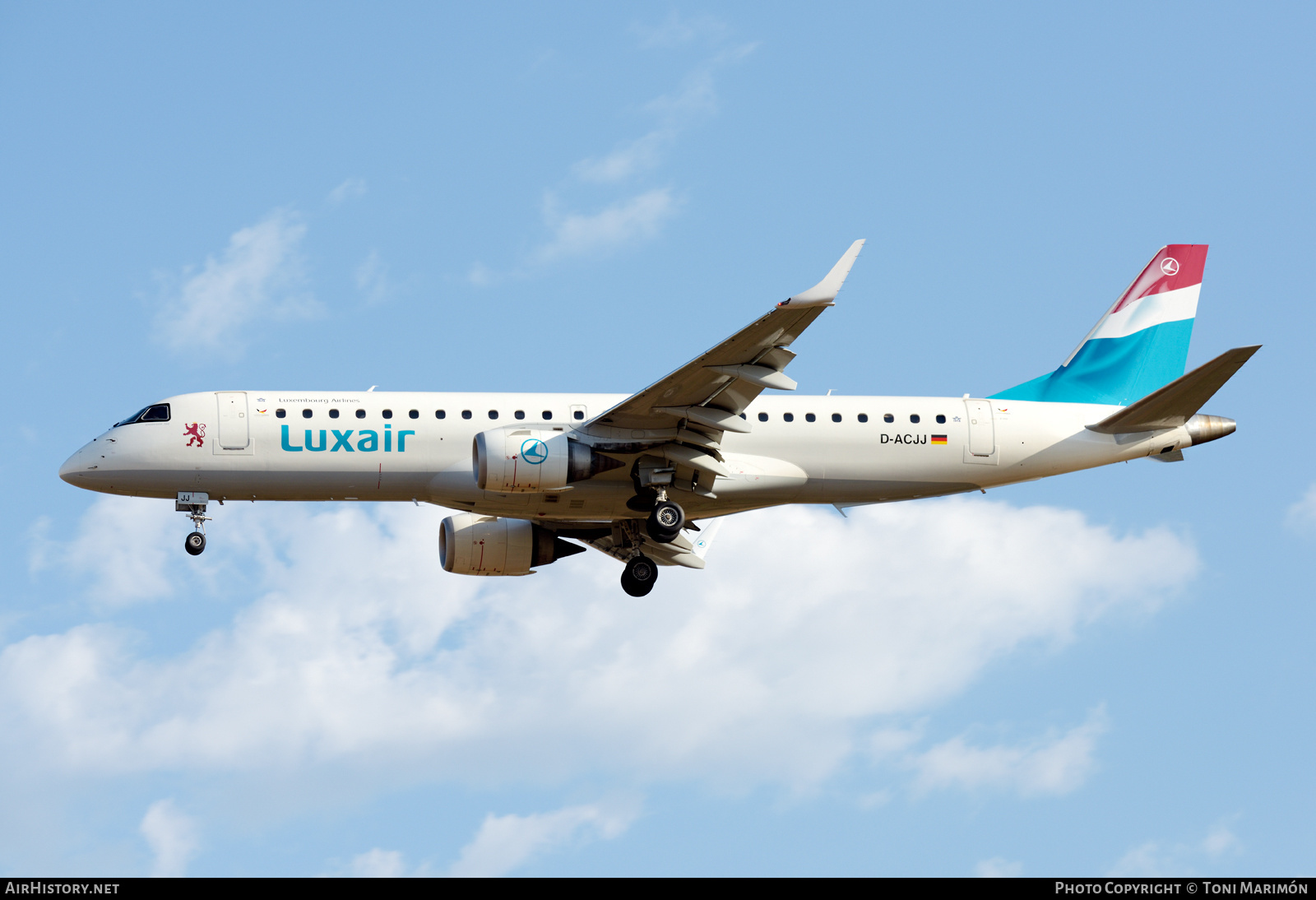 Aircraft Photo of D-ACJJ | Embraer 190LR (ERJ-190-100LR) | Luxair | AirHistory.net #464467