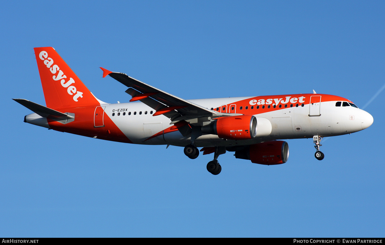 Aircraft Photo of G-EZDX | Airbus A319-111 | EasyJet | AirHistory.net #464812