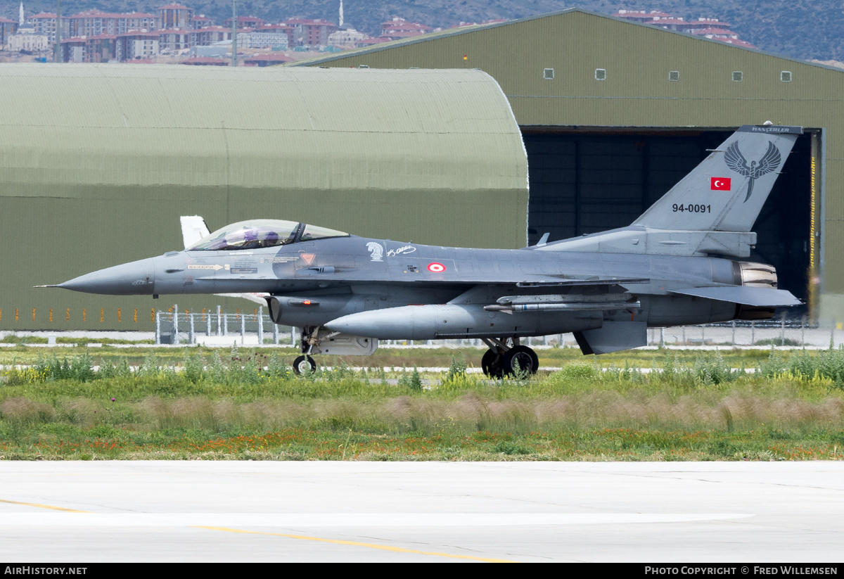 Aircraft Photo of 94-0091 | General Dynamics F-16C Fighting Falcon | Turkey - Air Force | AirHistory.net #464825