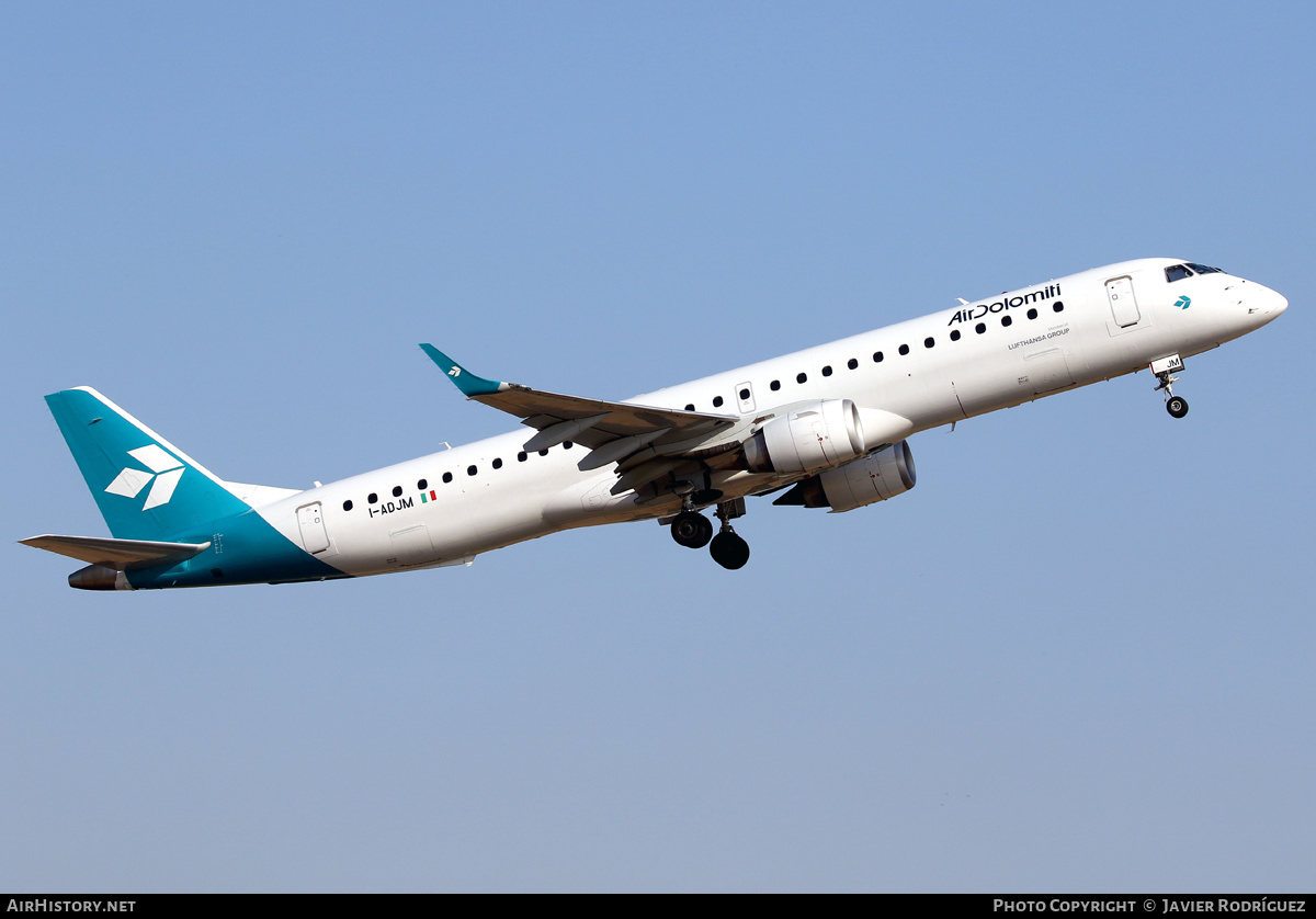 Aircraft Photo of I-ADJM | Embraer 195LR (ERJ-190-200LR) | Air Dolomiti | AirHistory.net #465093