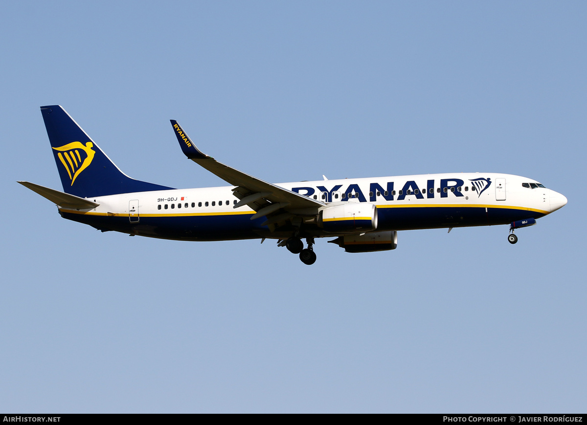Aircraft Photo of 9H-QDJ | Boeing 737-800 | Ryanair | AirHistory.net #465304