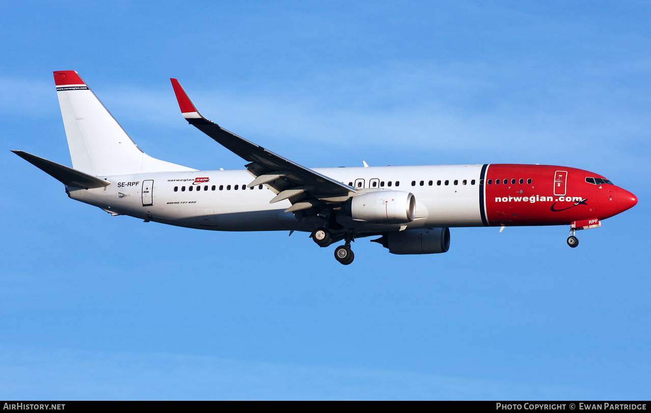 Aircraft Photo of SE-RPF | Boeing 737-8JP | Norwegian | AirHistory.net #465610