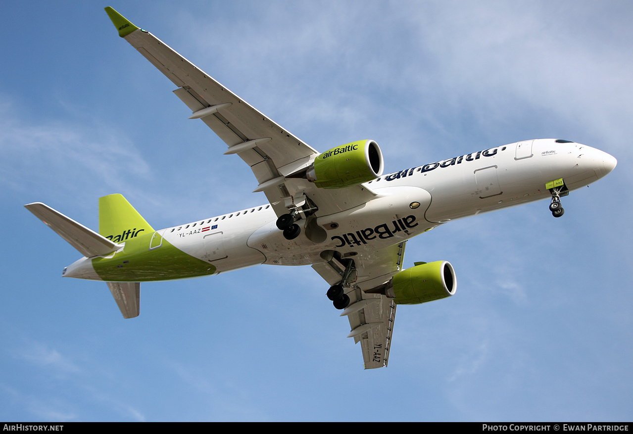 Aircraft Photo of YL-AAZ | Airbus A220-371 (BD-500-1A11) | AirBaltic | AirHistory.net #465631