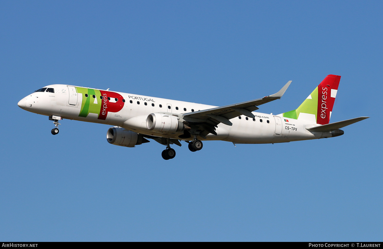 Aircraft Photo of CS-TPV | Embraer 190LR (ERJ-190-100LR) | TAP Portugal Express | AirHistory.net #465724