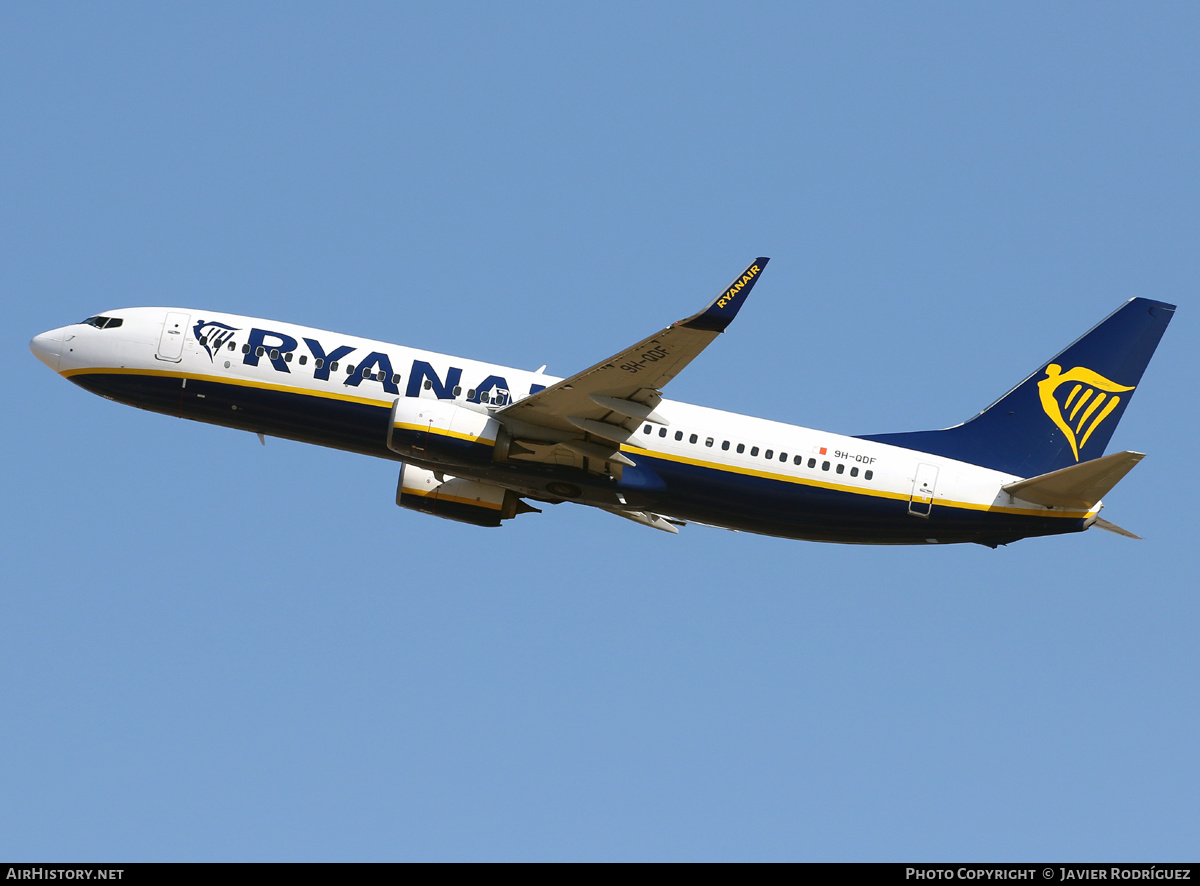 Aircraft Photo of 9H-QDF | Boeing 737-800 | Ryanair | AirHistory.net #465731