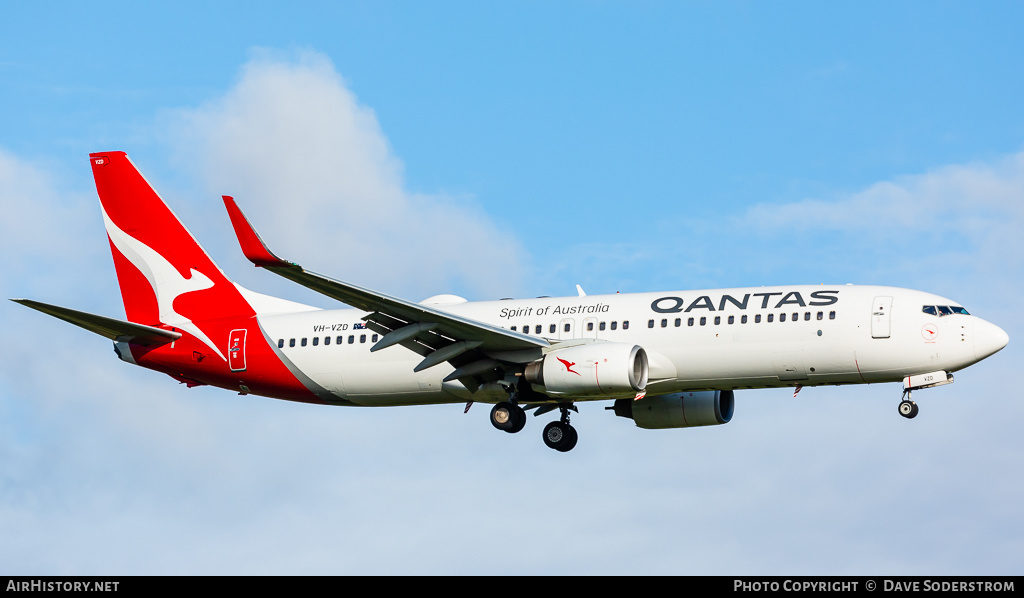 Aircraft Photo of VH-VZD | Boeing 737-838 | Qantas | AirHistory.net #465897