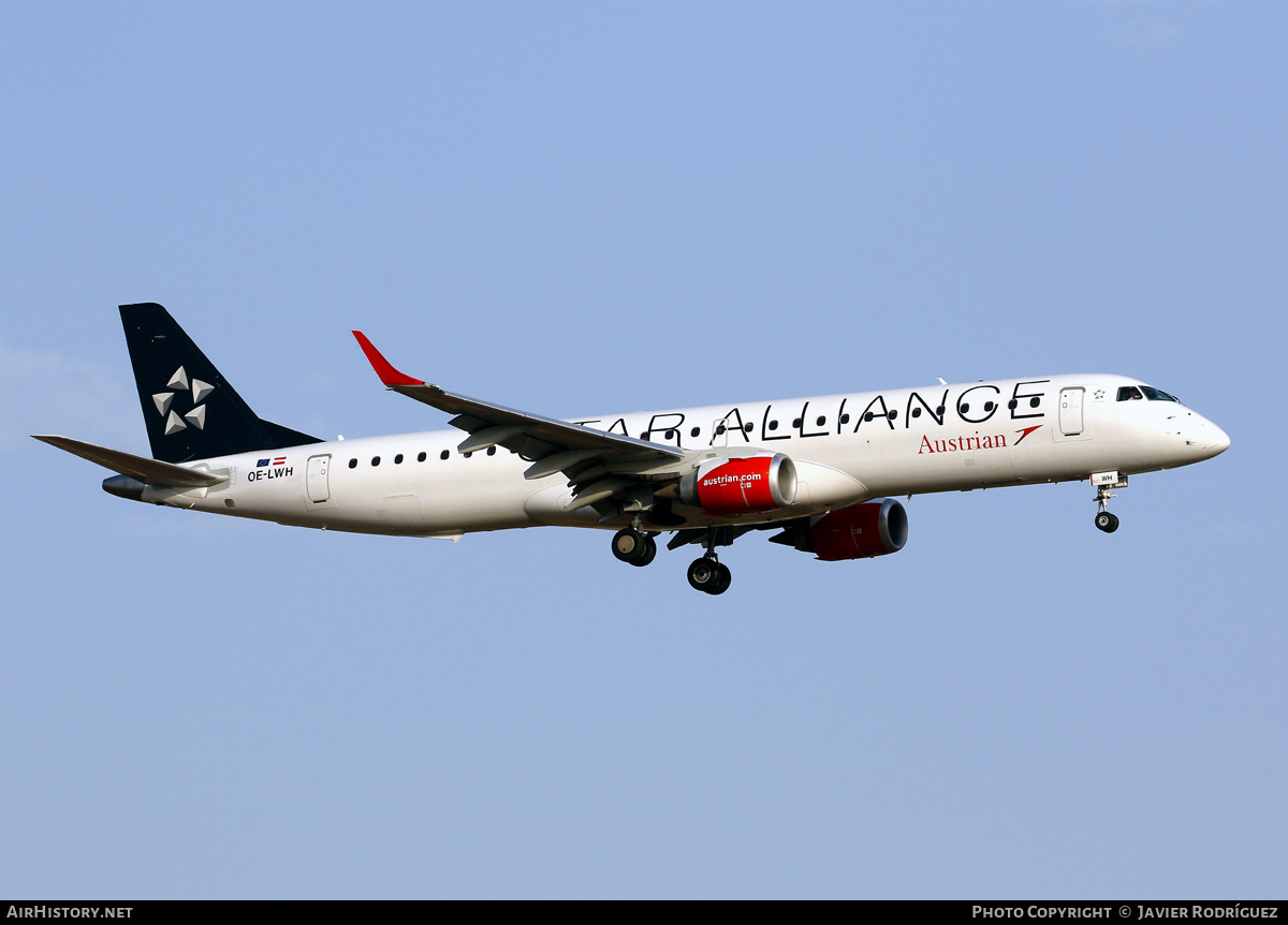 Aircraft Photo of OE-LWH | Embraer 195LR (ERJ-190-200LR) | Austrian Airlines | AirHistory.net #465922