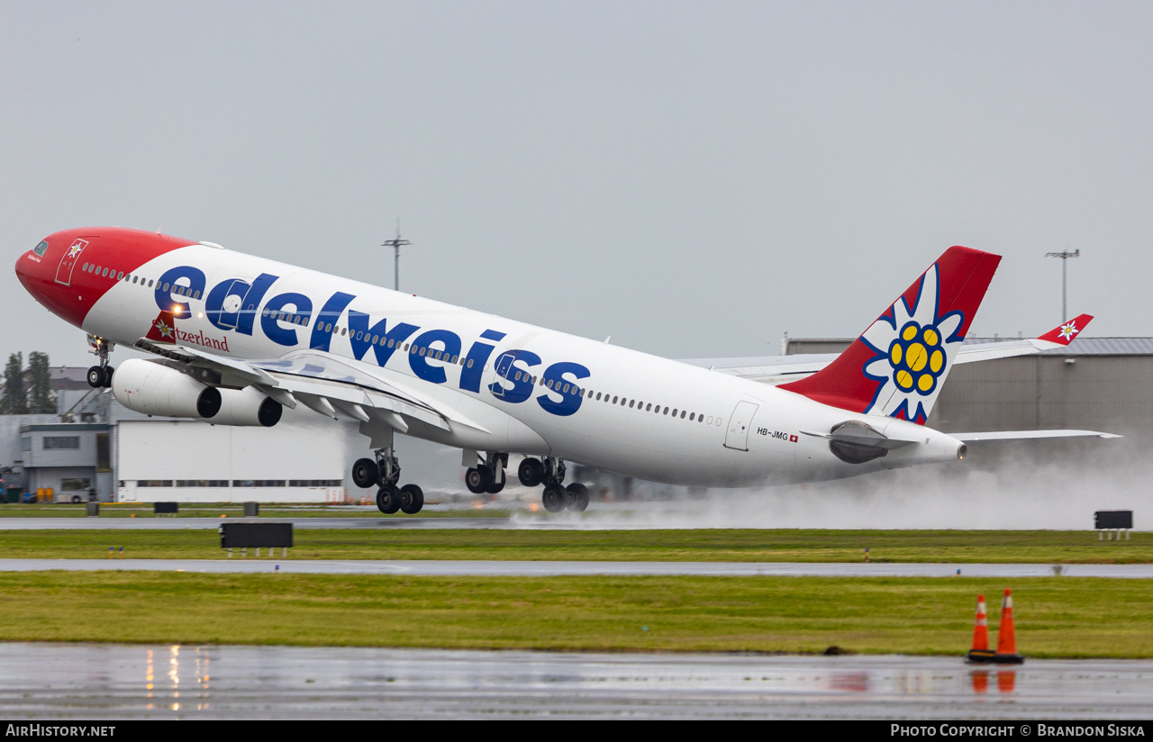 Aircraft Photo of HB-JMG | Airbus A340-313 | Edelweiss Air | AirHistory.net #466360
