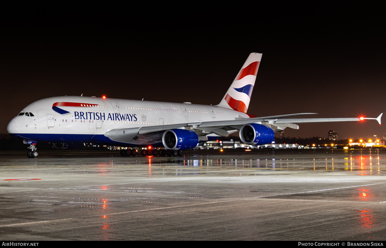 Aircraft Photo of G-XLEF | Airbus A380-841 | British Airways | AirHistory.net #466371