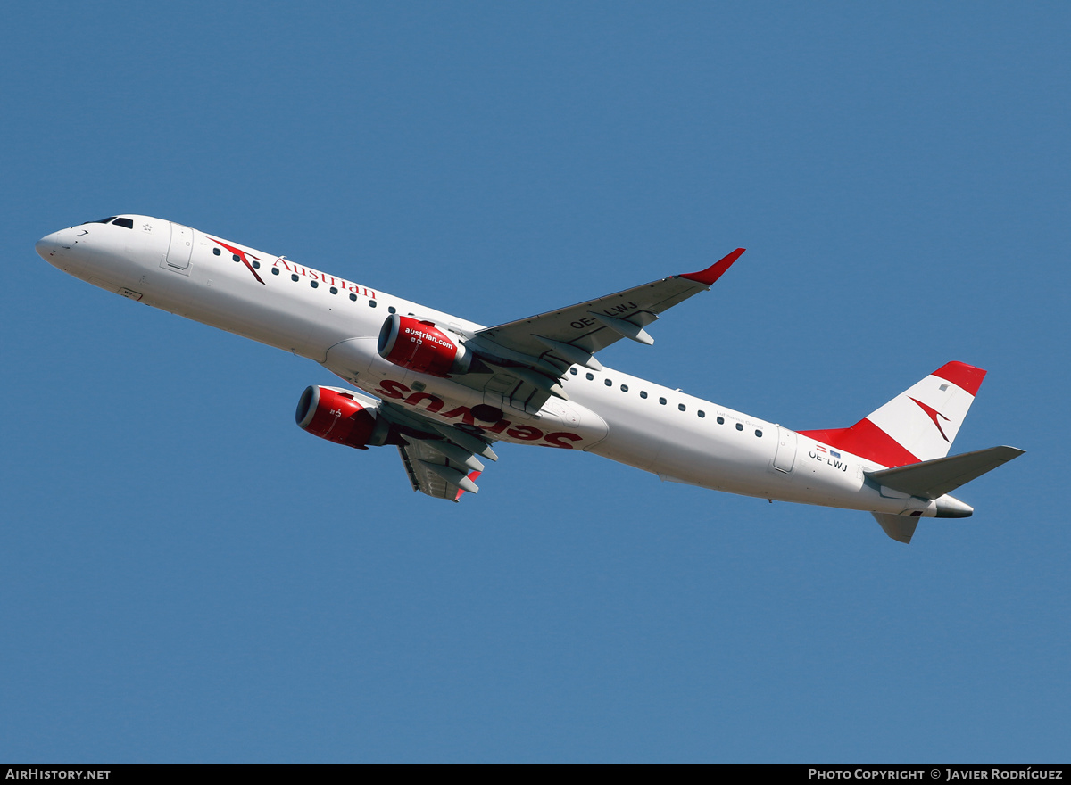 Aircraft Photo of OE-LWJ | Embraer 195LR (ERJ-190-200LR) | Austrian Airlines | AirHistory.net #466718