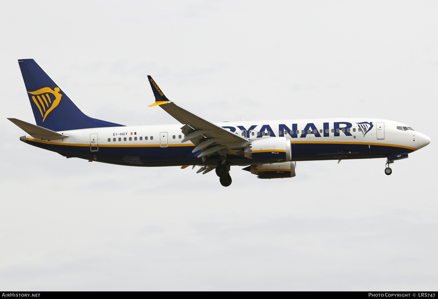 Aircraft Photo of EI-HGY | Boeing 737-8200 Max 200 | Ryanair | AirHistory.net #467425