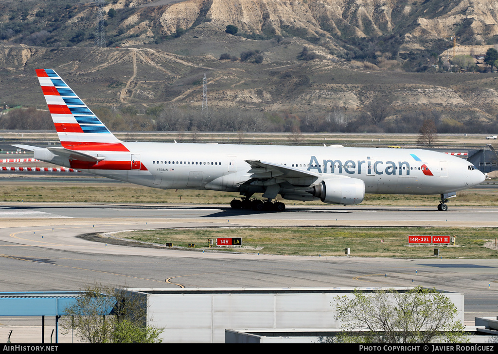Aircraft Photo of N758AN | Boeing 777-223/ER | American Airlines | AirHistory.net #467482