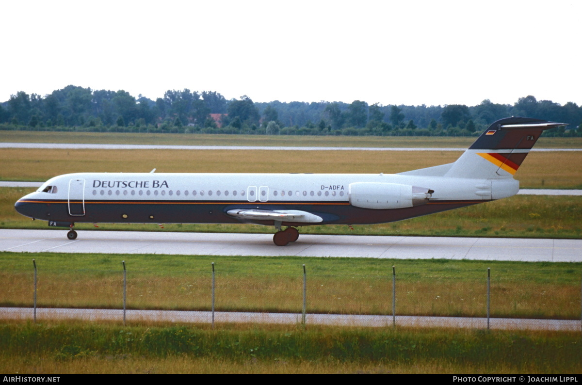 Aircraft Photo of D-ADFA | Fokker 100 (F28-0100) | Deutsche BA | AirHistory.net #467994