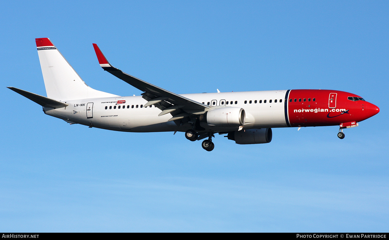 Aircraft Photo of LN-NIK | Boeing 737-8FZ | Norwegian | AirHistory.net #468600