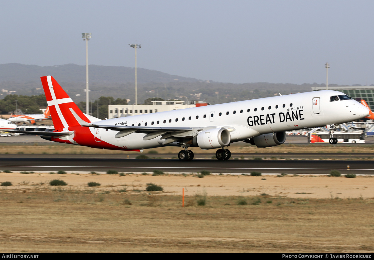 Aircraft Photo of OY-GDB | Embraer 195LR (ERJ-190-200LR) | Great Dane Airlines | AirHistory.net #469902