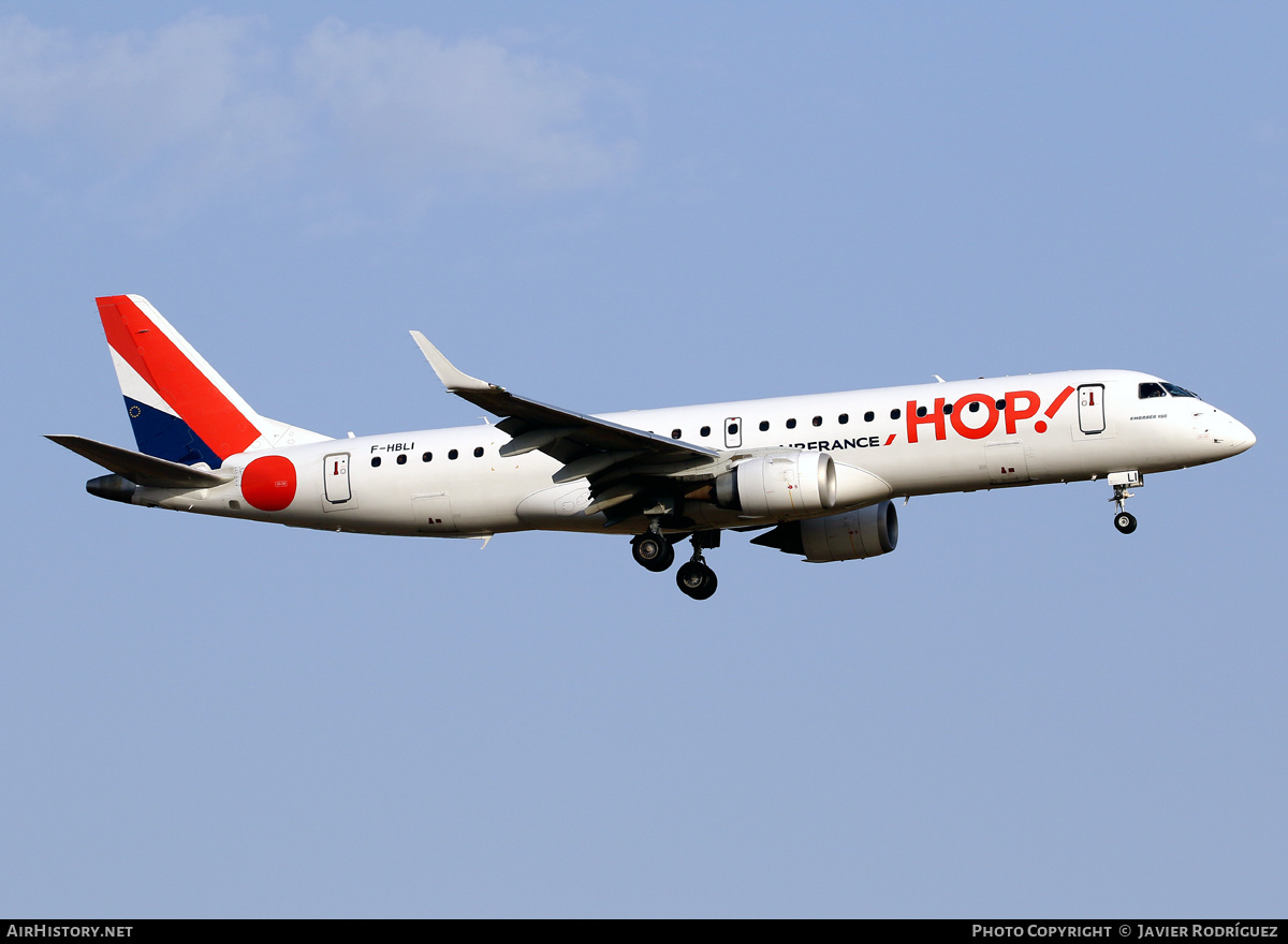 Aircraft Photo of F-HBLI | Embraer 190STD (ERJ-190-100STD) | Hop! | AirHistory.net #469922
