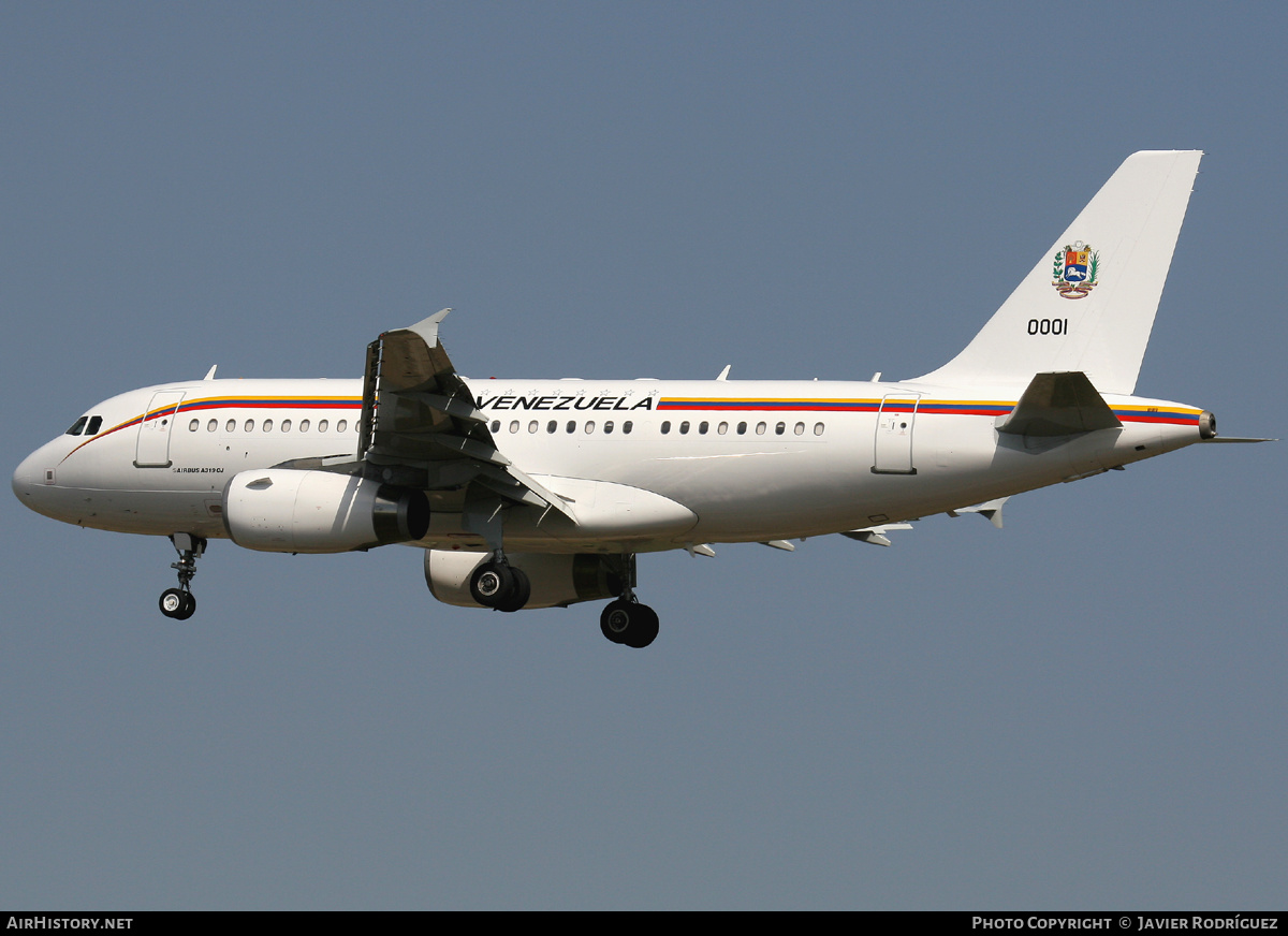 Aircraft Photo of 0001 | Airbus ACJ319 (A319-133/CJ) | Venezuela - Air Force | AirHistory.net #469948