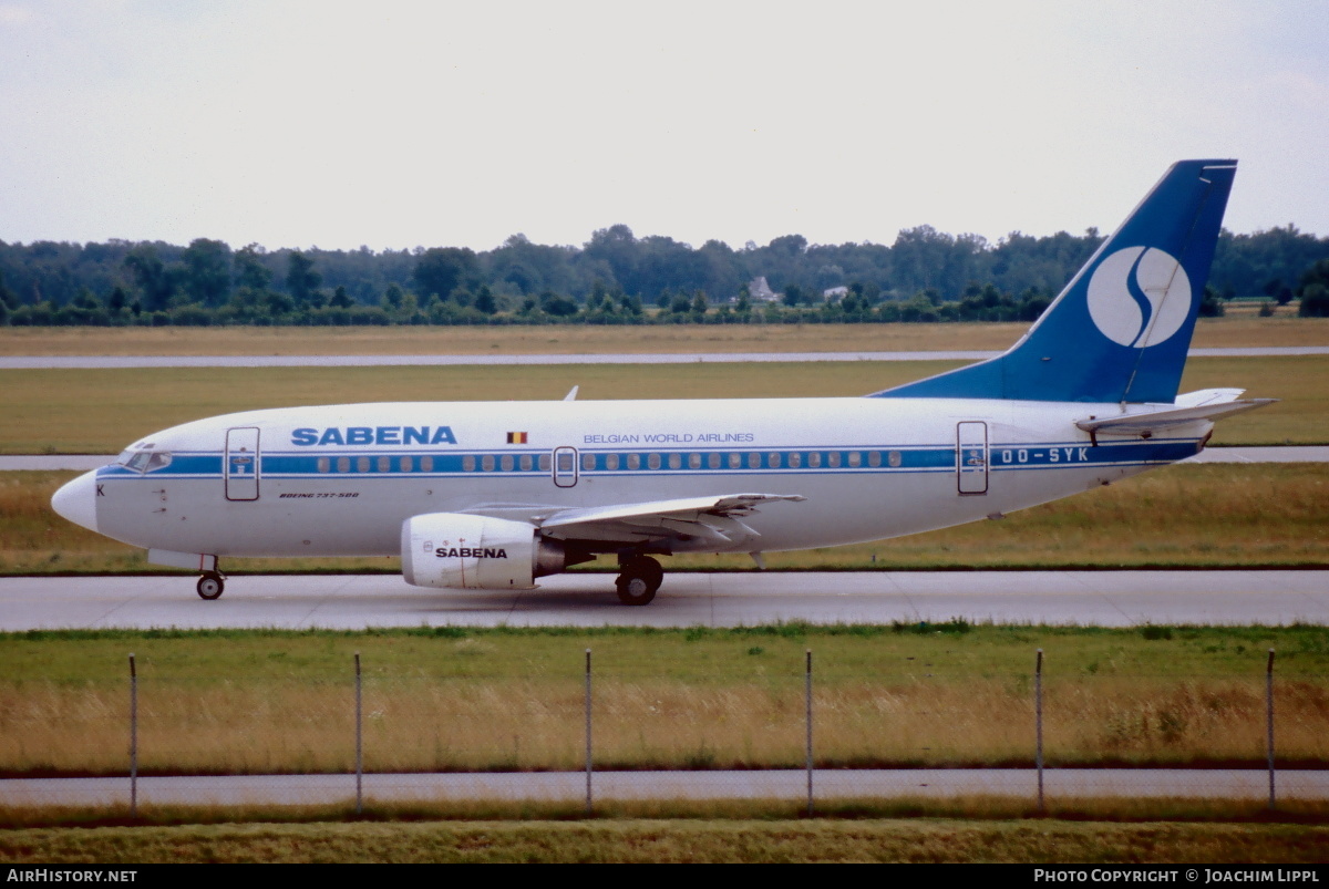 Aircraft Photo of OO-SYK | Boeing 737-529 | Sabena | AirHistory.net #470855