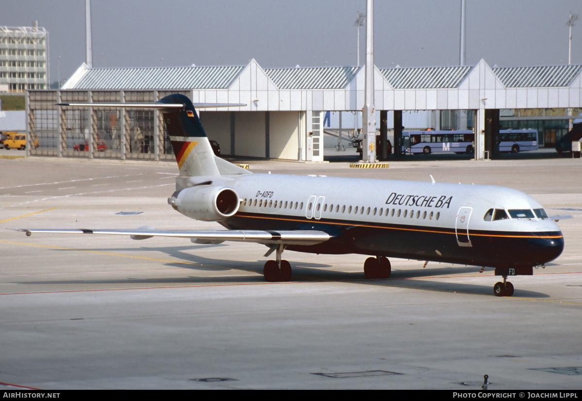 Aircraft Photo of D-ADFD | Fokker 100 (F28-0100) | Deutsche BA | AirHistory.net #470863