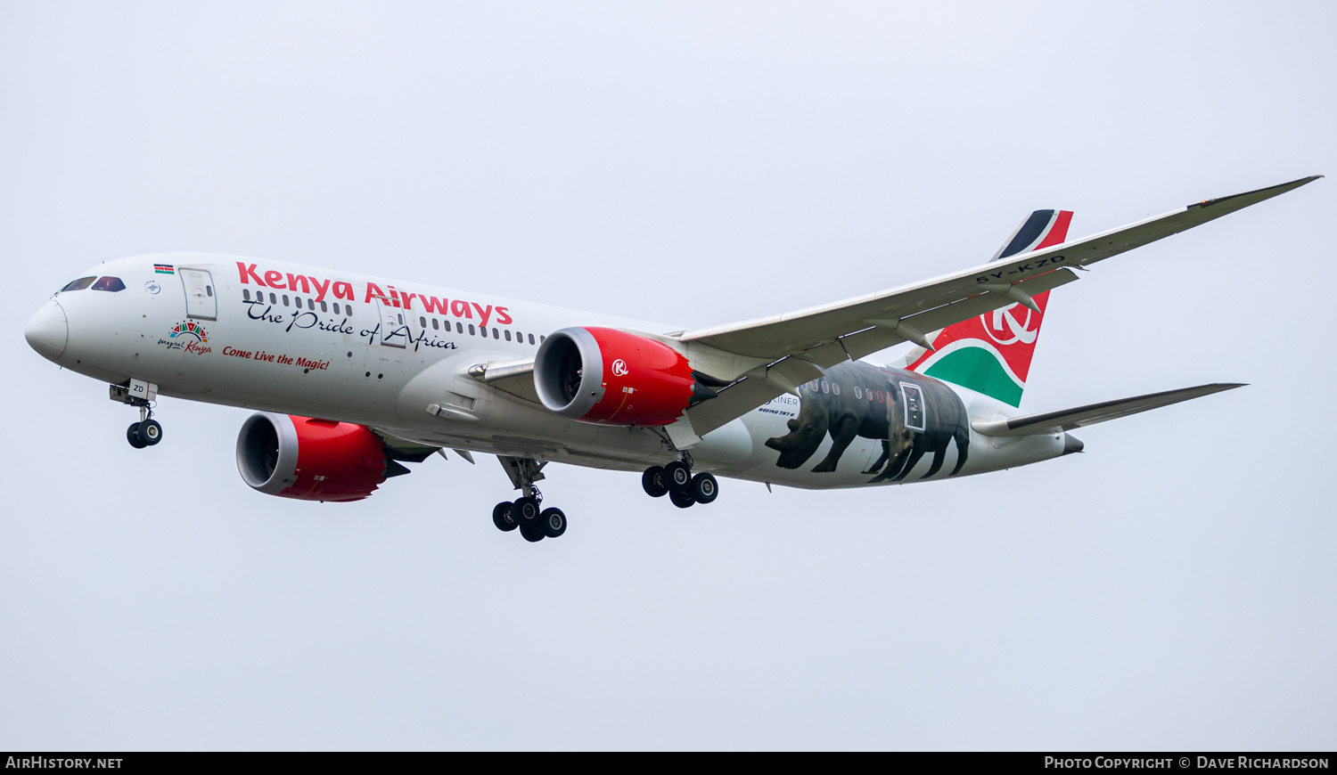 Aircraft Photo of 5Y-KZD | Boeing 787-8 Dreamliner | Kenya Airways | AirHistory.net #471039