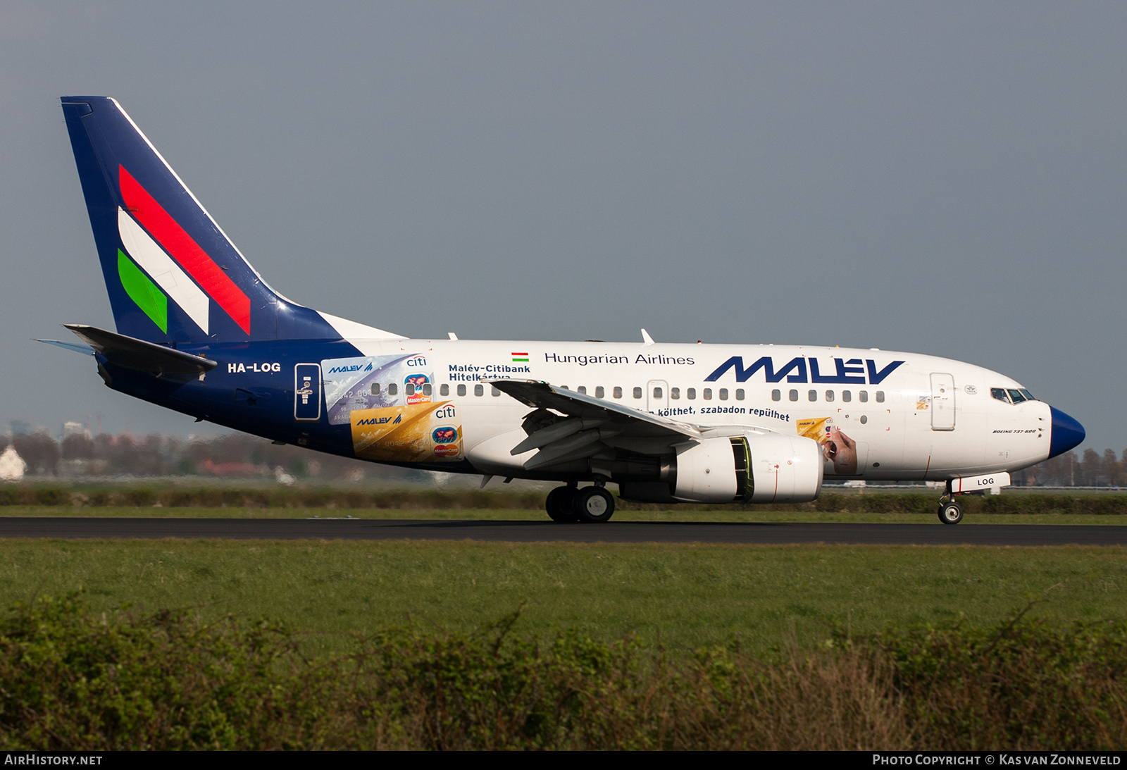 Aircraft Photo of HA-LOG | Boeing 737-6Q8 | Malév - Hungarian Airlines | AirHistory.net #471143