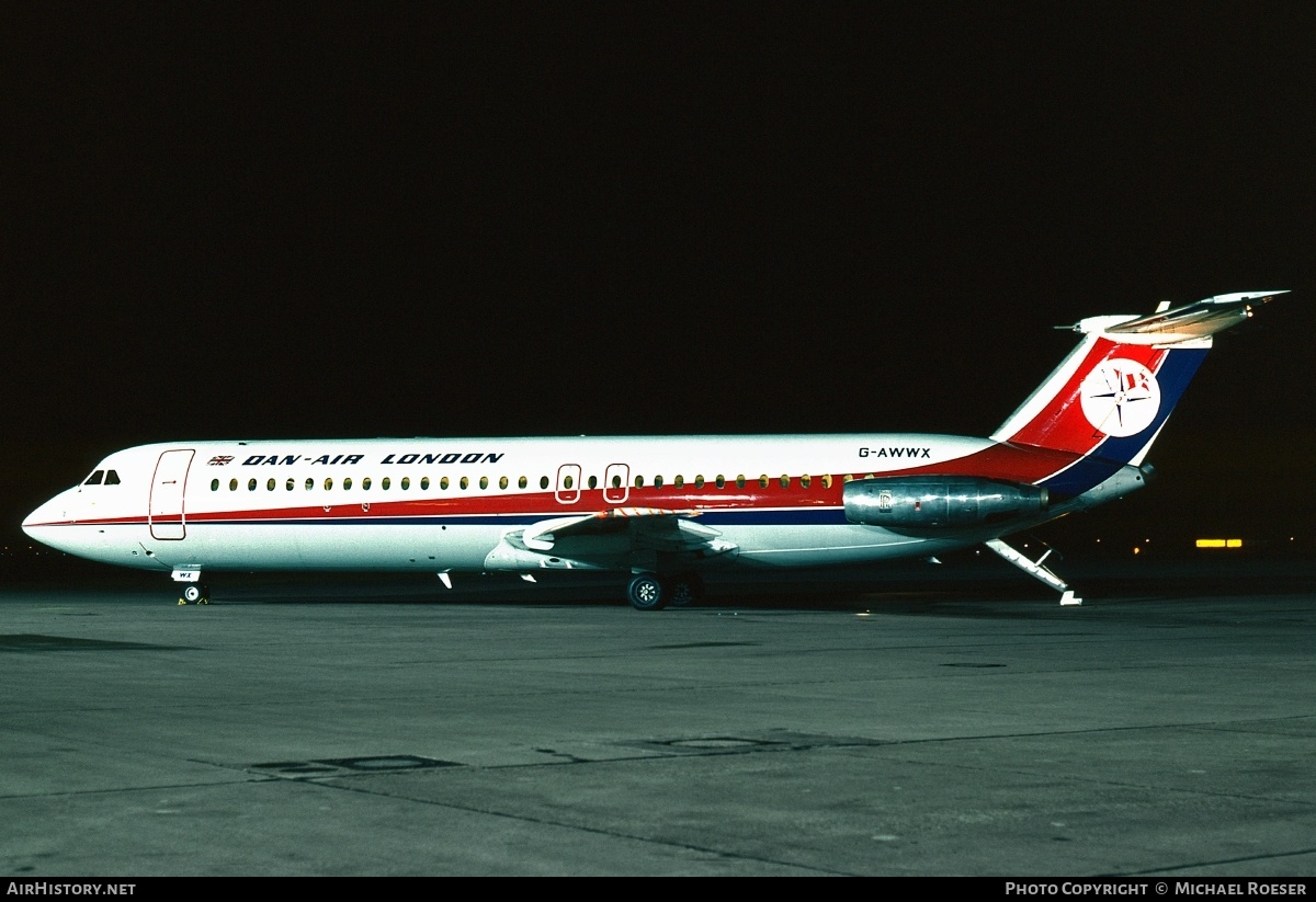 Aircraft Photo of G-AWWX | BAC 111-509EW One-Eleven | Dan-Air London | AirHistory.net #471146