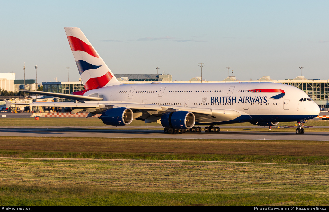 Aircraft Photo of G-XLEK | Airbus A380-841 | British Airways | AirHistory.net #471470