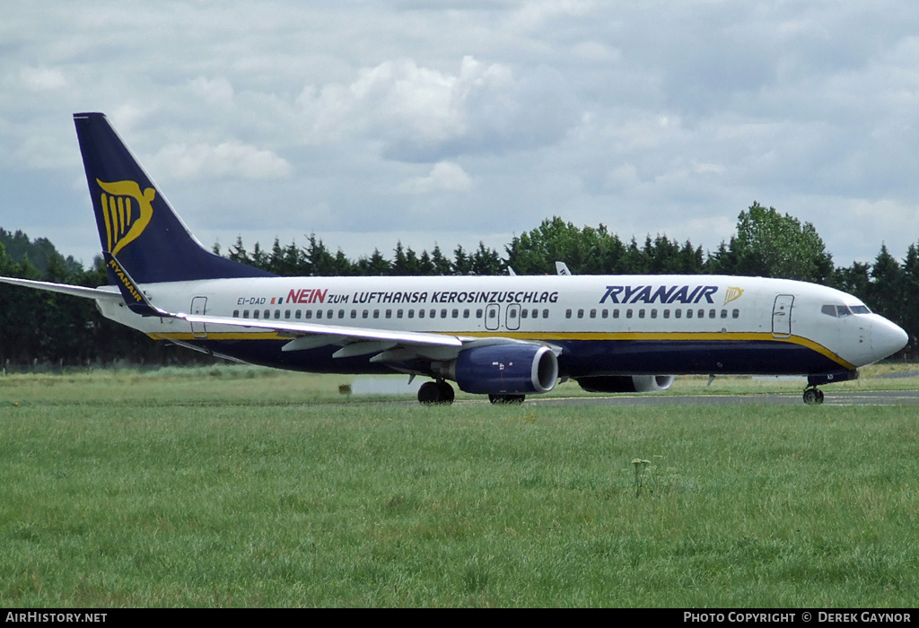 Aircraft Photo of EI-DAD | Boeing 737-8AS | Ryanair | AirHistory.net #471958