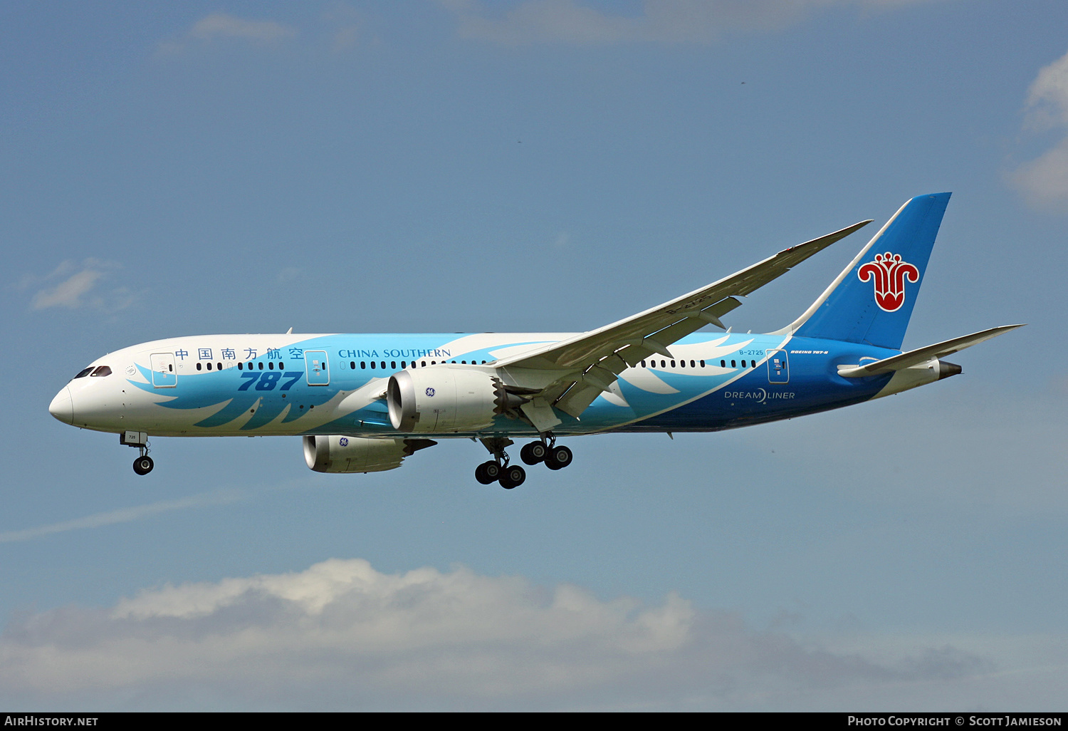 Aircraft Photo of B-2725 | Boeing 787-8 Dreamliner | China Southern Airlines | AirHistory.net #471983