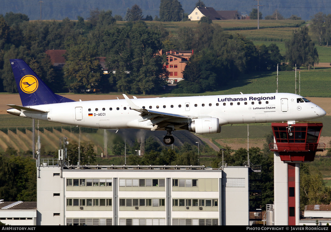 Aircraft Photo of D-AECI | Embraer 190LR (ERJ-190-100LR) | Lufthansa Regional | AirHistory.net #472632