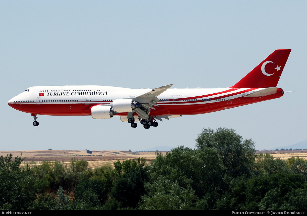 Aircraft Photo of TC-TRK | Boeing 747-8ZV BBJ | Turkey Government | AirHistory.net #473093